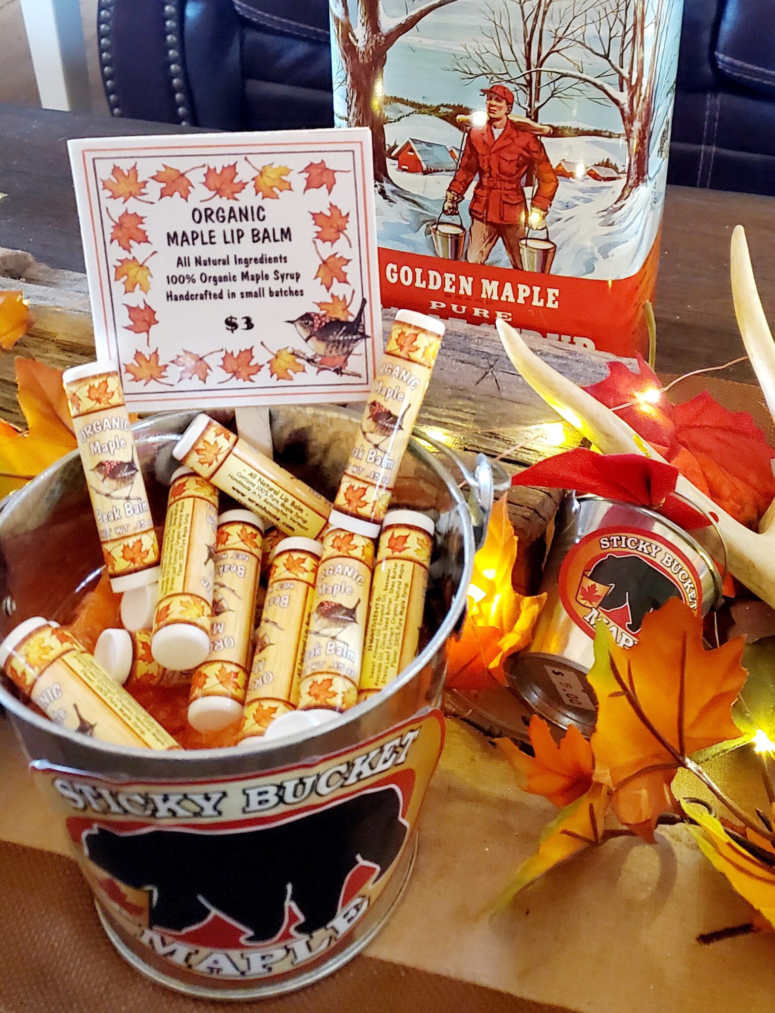 Organic Maple Lip Balm Sticky Bucket Maple